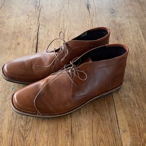 Steve Madden mens Hestonn Chukka lace up leather ankle shoe boot size 16 camel